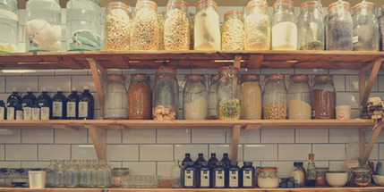 organic ingredients on shelf