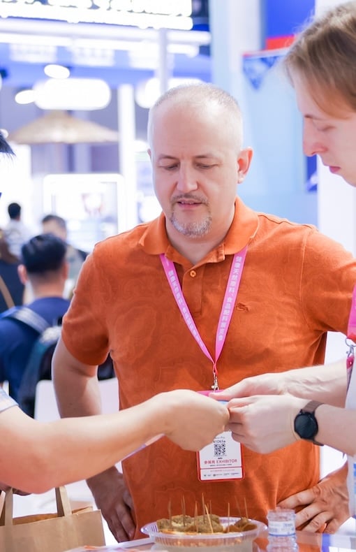 Visitors looking at finished products