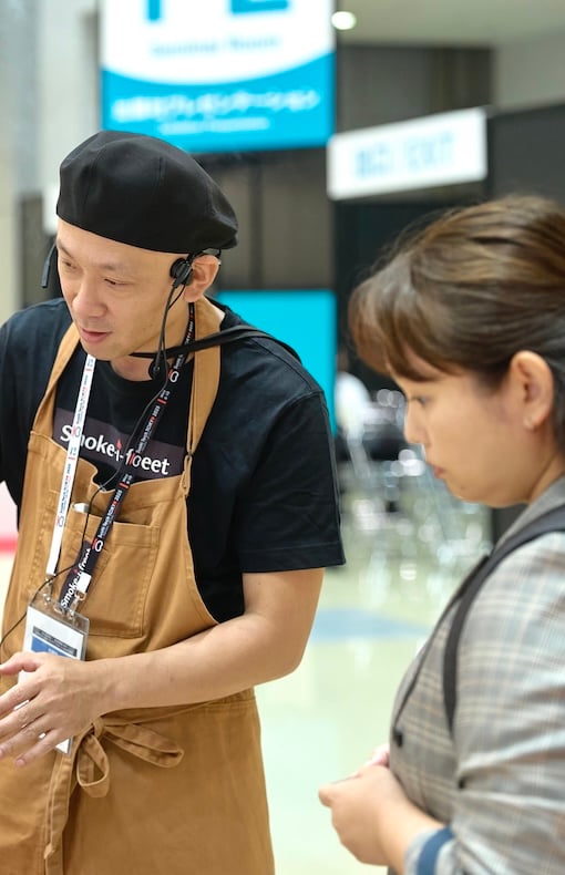 Visitor sitting down