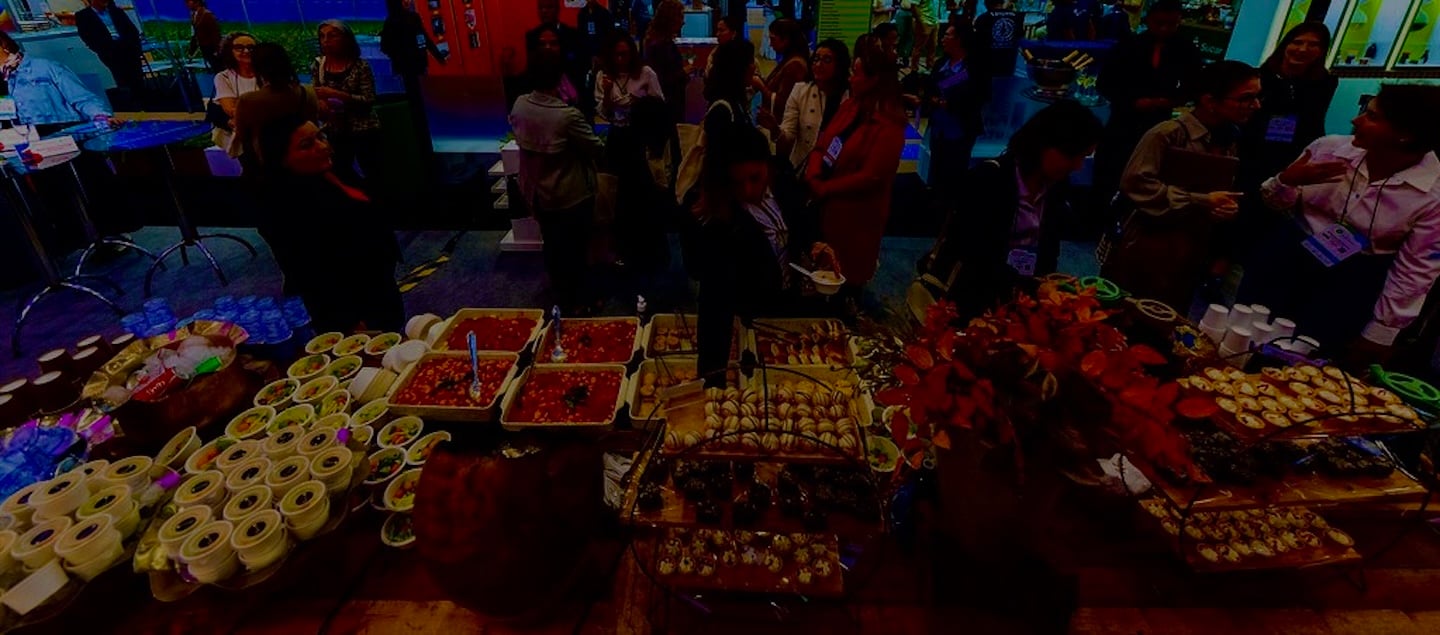 Spread of food samples at Fi South America