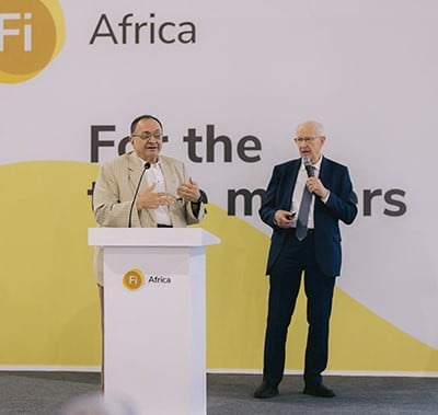 Speaker at podium at Fi Africa