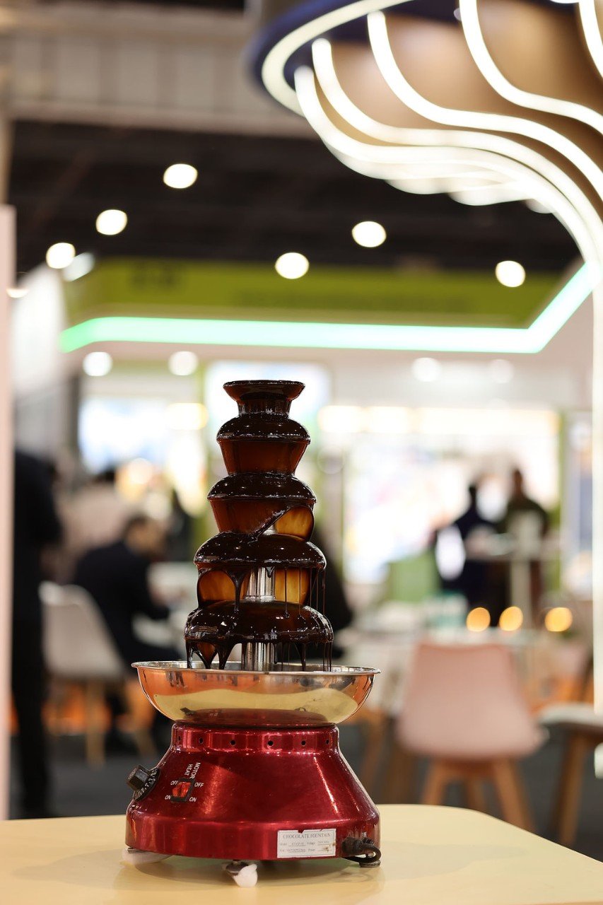 Chocolate fountain at Fi India