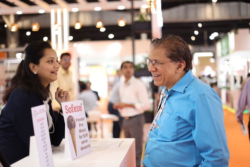 Exhibitor and attendee at Fi India