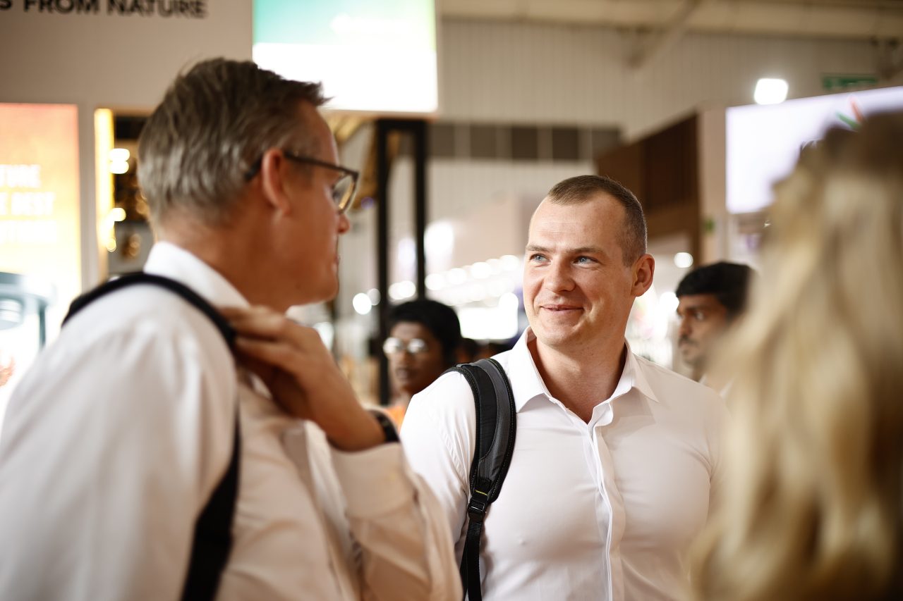 Attendees interacting