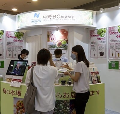 Visitor watching a stand at Hi Japan