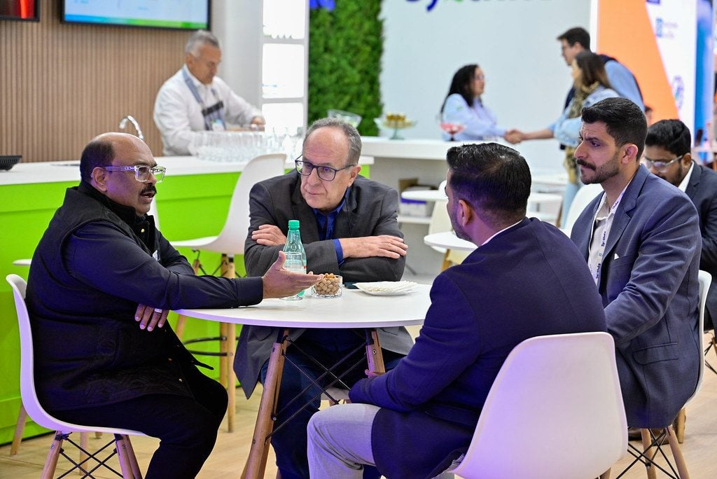Attendees networking