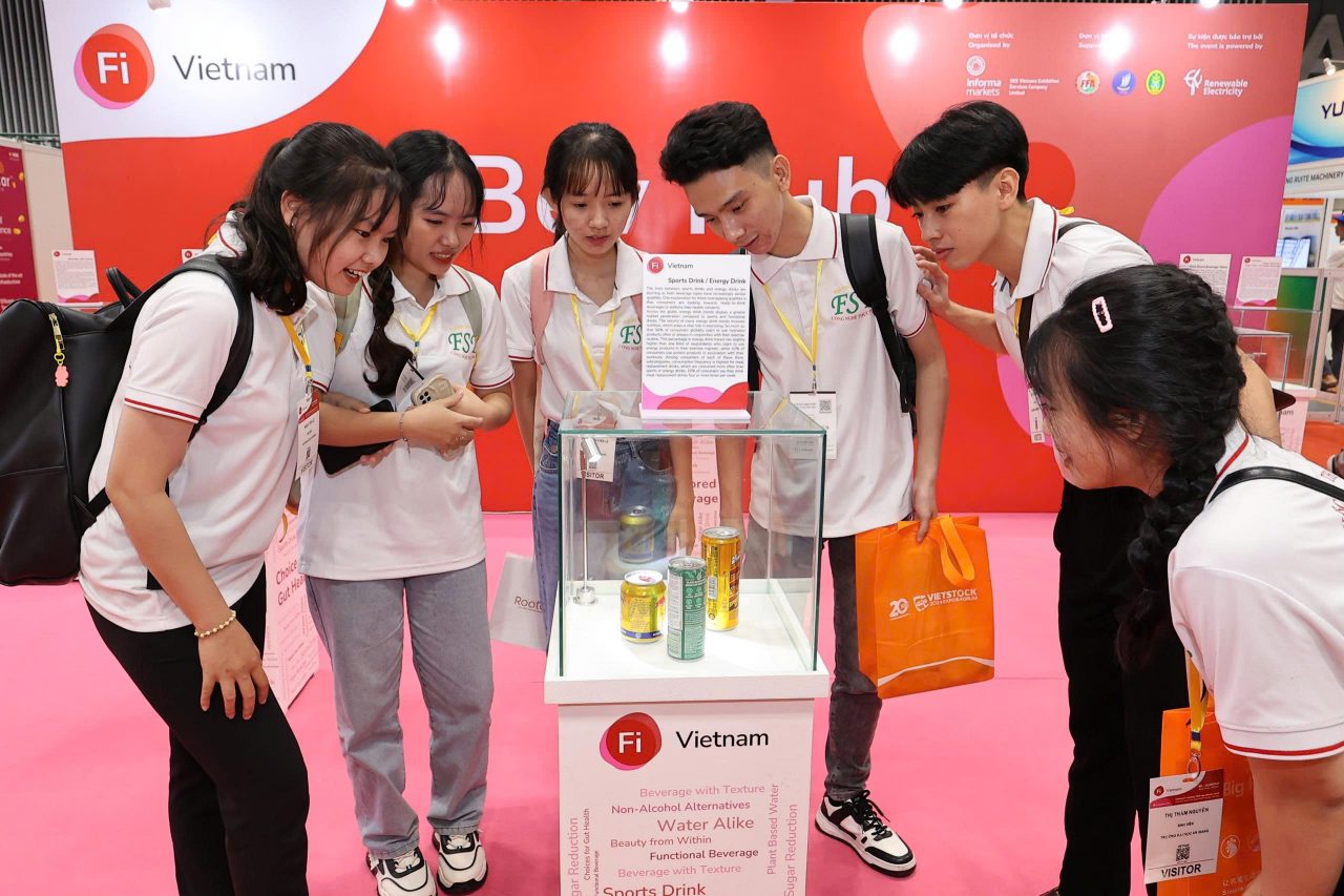 Products on display at exhibitor stand