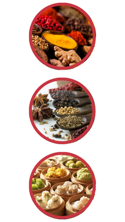 Spices in three bowls